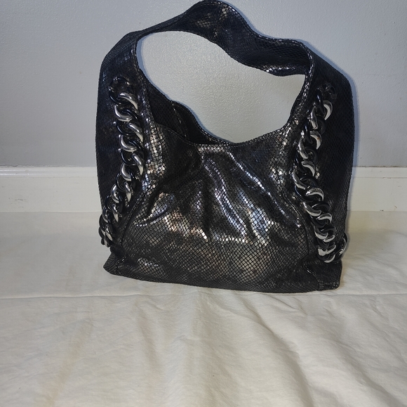 Authentic $448 Michael Kors Gunmetal Python Snakeskin Genuine Leather Pu… - Picture 6 of 16